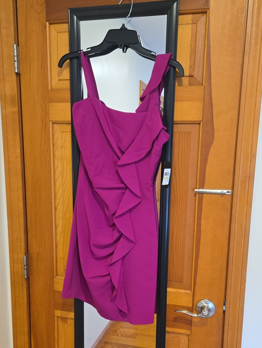 Guess Magenta Ruffle Mini Dress